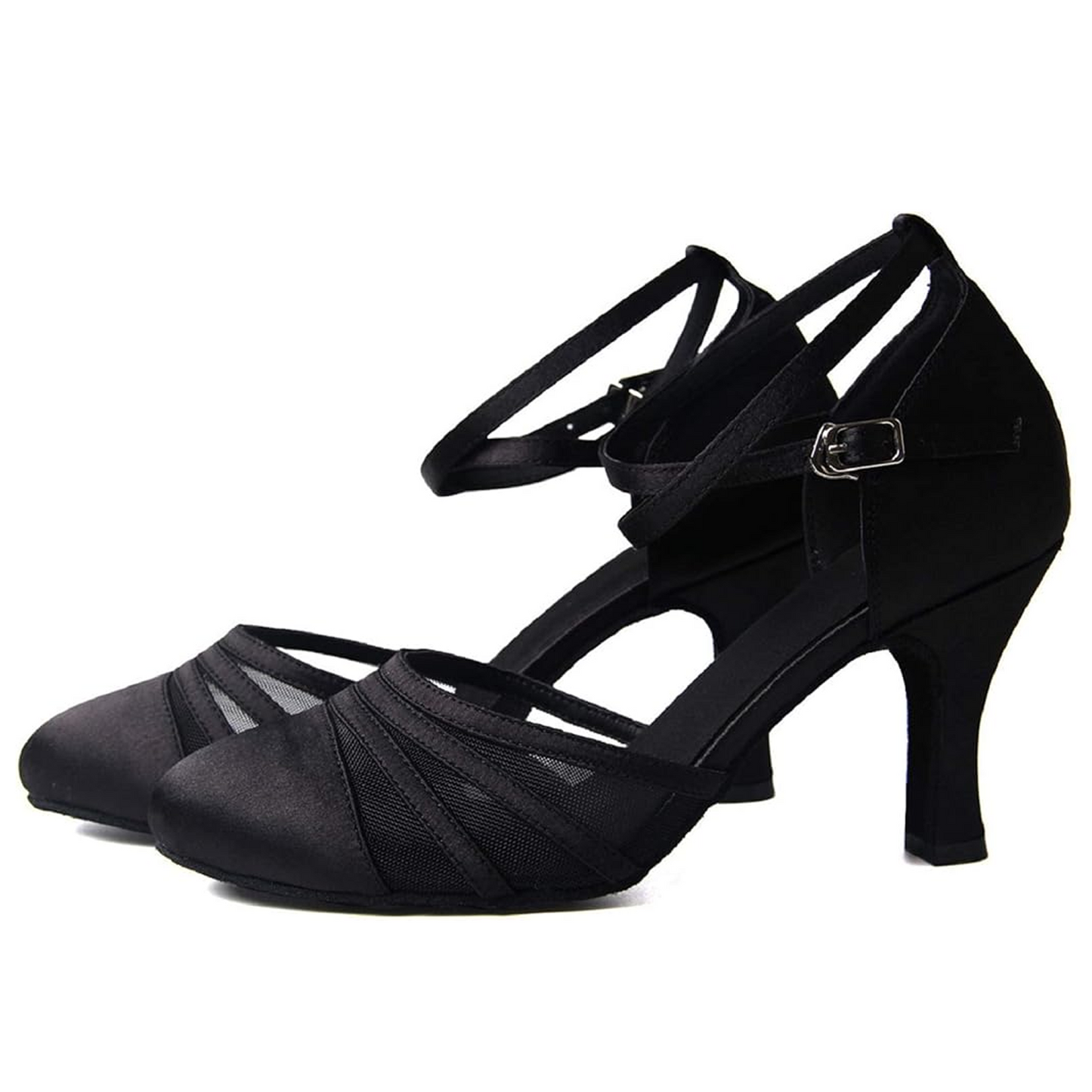Women's Ballroom Latin Dance Shoes with Moderate Heel Height and Secure Ankle Strap