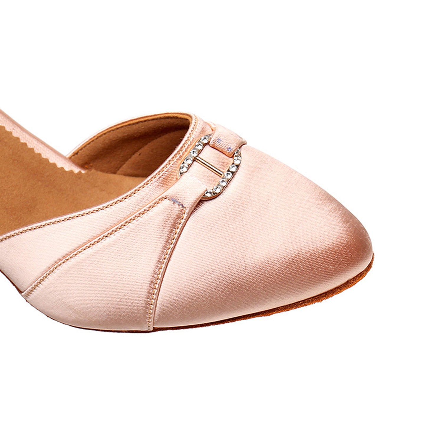 Women's Satin Latin Dance Shoes Closed Toe Ballroom Salsa Tango Waltz Performance Shoes Model A34G