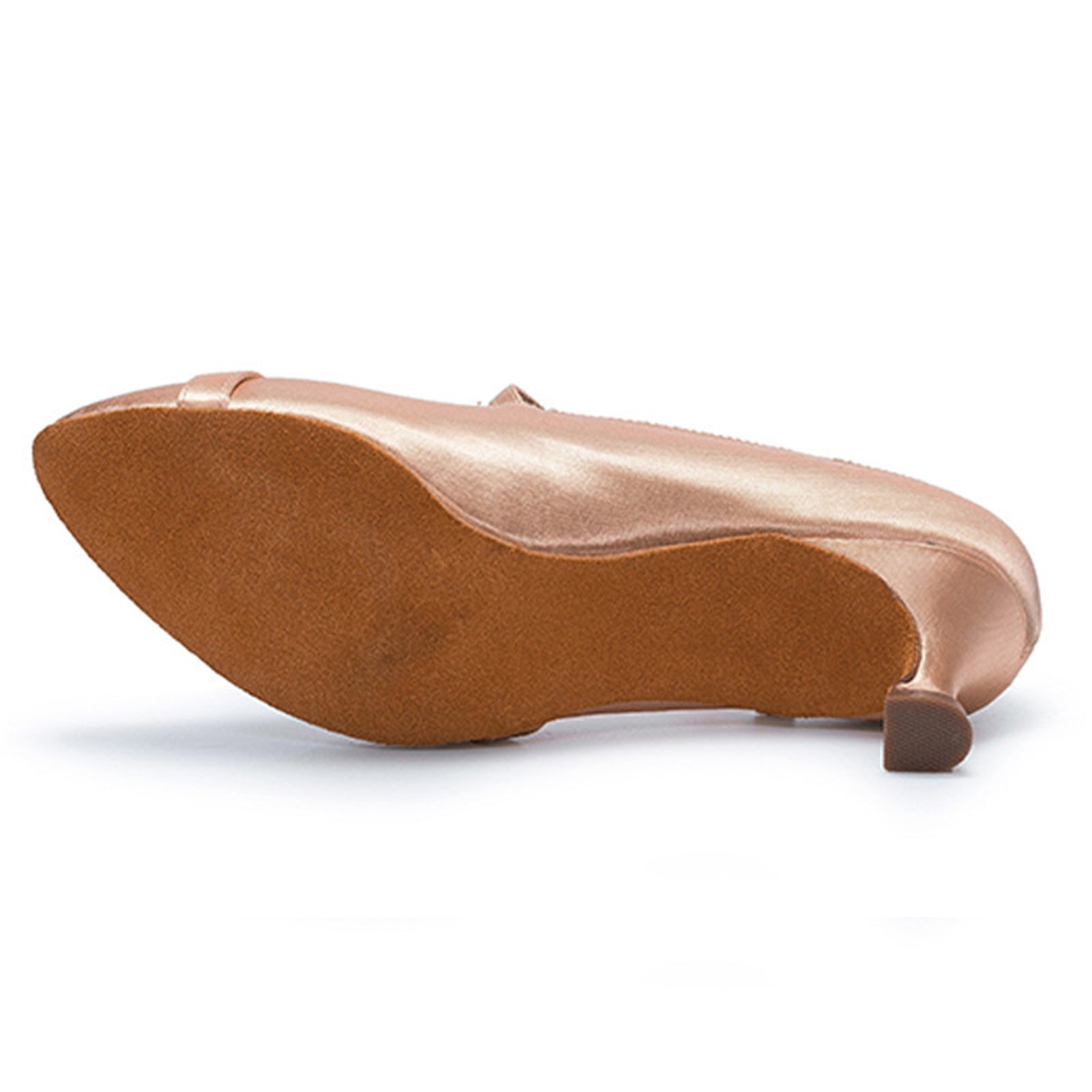 Ladies' Mid Heel Ballroom Dance Shoes with Suede Sole & Adjustable Strap