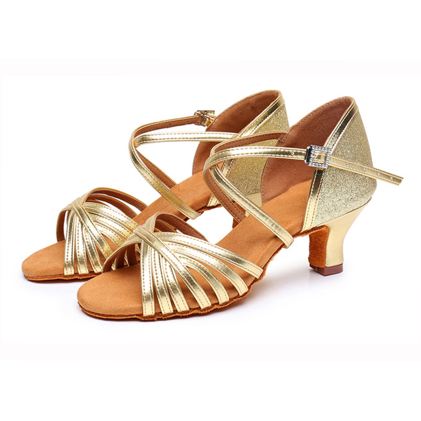 Professional Ballroom Dance Heels for Women, Glitter Heel & Suede Sole for Salsa Tango