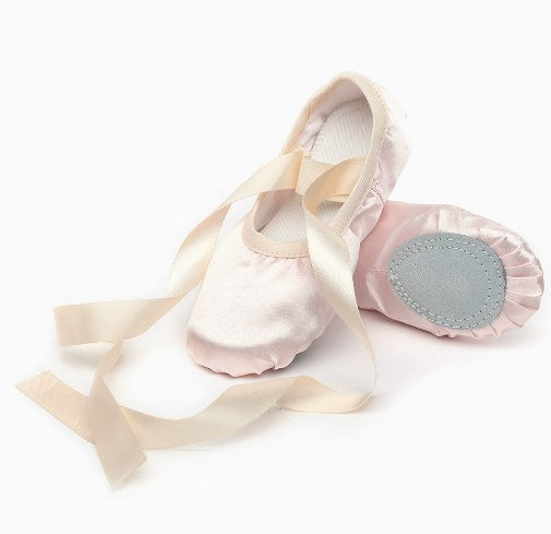 Exquisite long satin ribbon ballet shoes