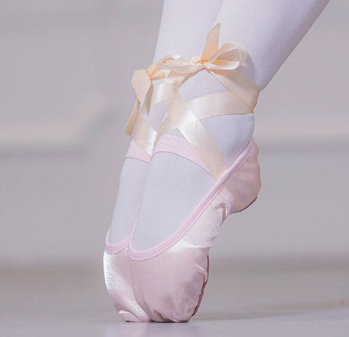 Women Girls Satin Ribbon Ballet Shoes Soft Sole Dance Slippers for Ballet Yoga Dance Training Model B09