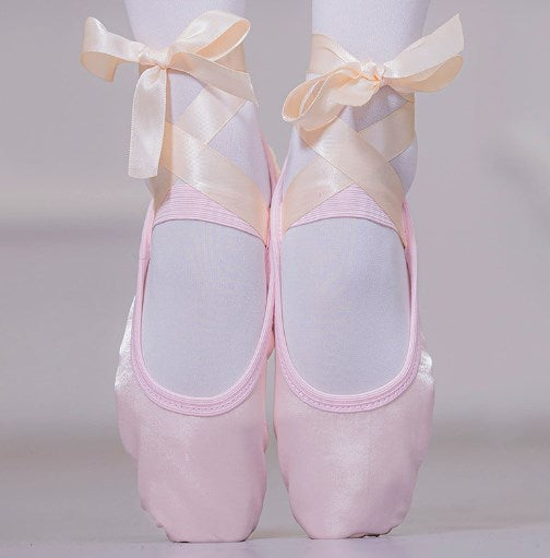 Women Girls Satin Ribbon Ballet Shoes Soft Sole Dance Slippers for Ballet Yoga Dance Training Model B09