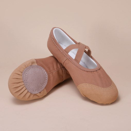 Soft Sole Ballet Practice Slippers for Adults Kids Elastic Ballet Shoes for Training & Daily Dancing Model B13