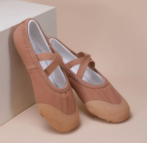 Soft Sole Ballet Practice Slippers for Adults Kids Elastic Ballet Shoes for Training & Daily Dancing Model B13
