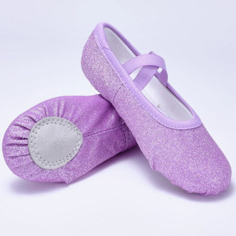 Kids glitter ballet soft sole dance shoes