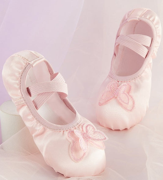 Soft sole kids dance practice shoes with elastic band