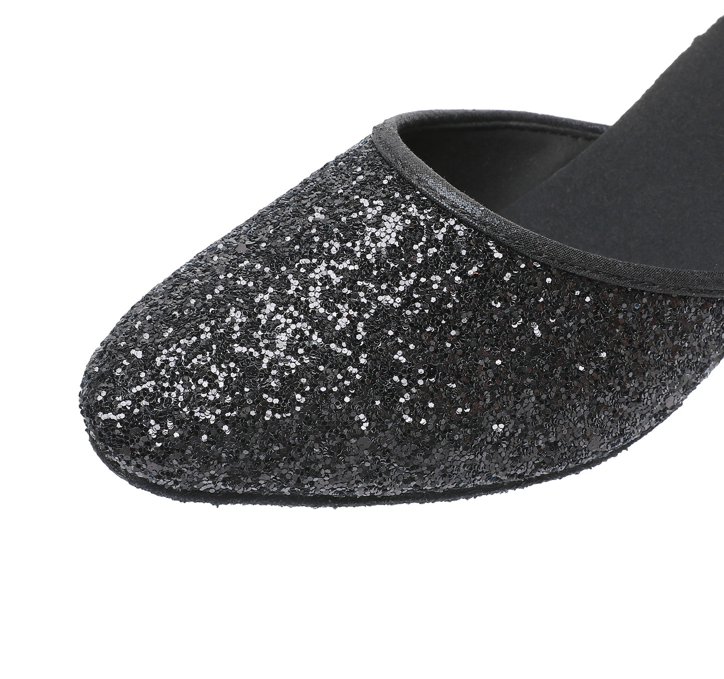 Women’s Sequined Leather Latin Dance Shoes – Pointed Toe Kitten Heel (Model A11)