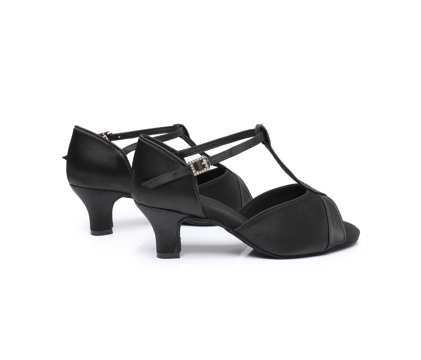 Adjustable strap and fit detail on women’s Latin dance shoes