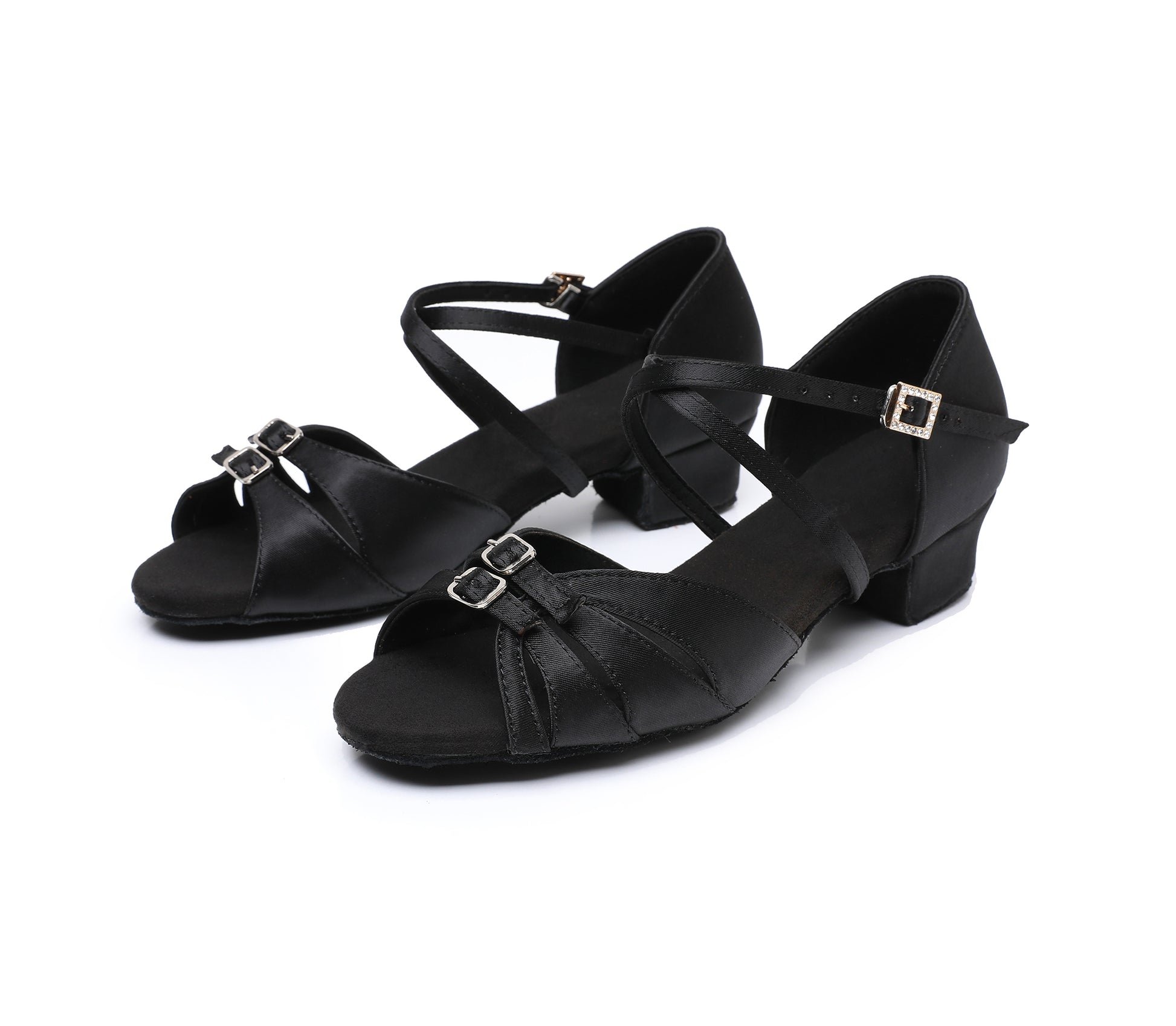 Cute Girls' Latin Dance Shoes, Satin Ballroom Heels for Kids & Teens