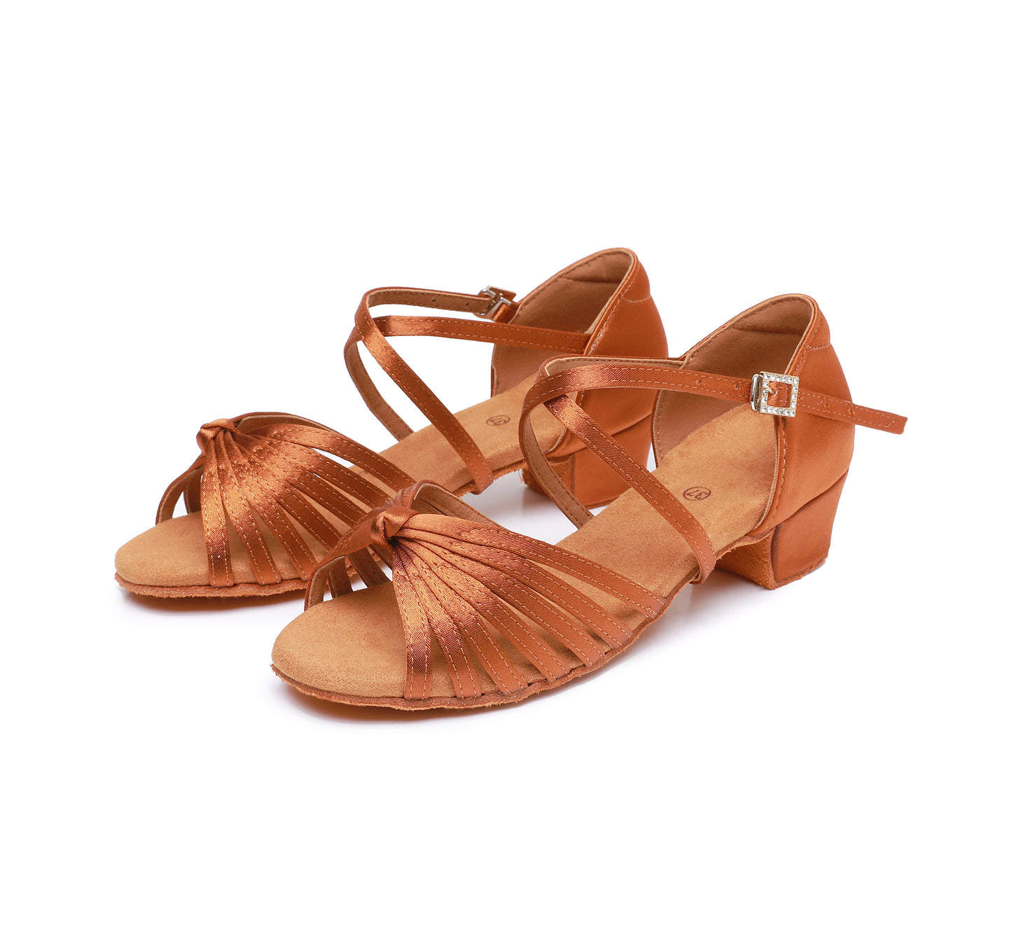 Girl's Satin Open Toe Latin Dance Shoes Salsa Tango Ballroom Practice Performance Model C13D