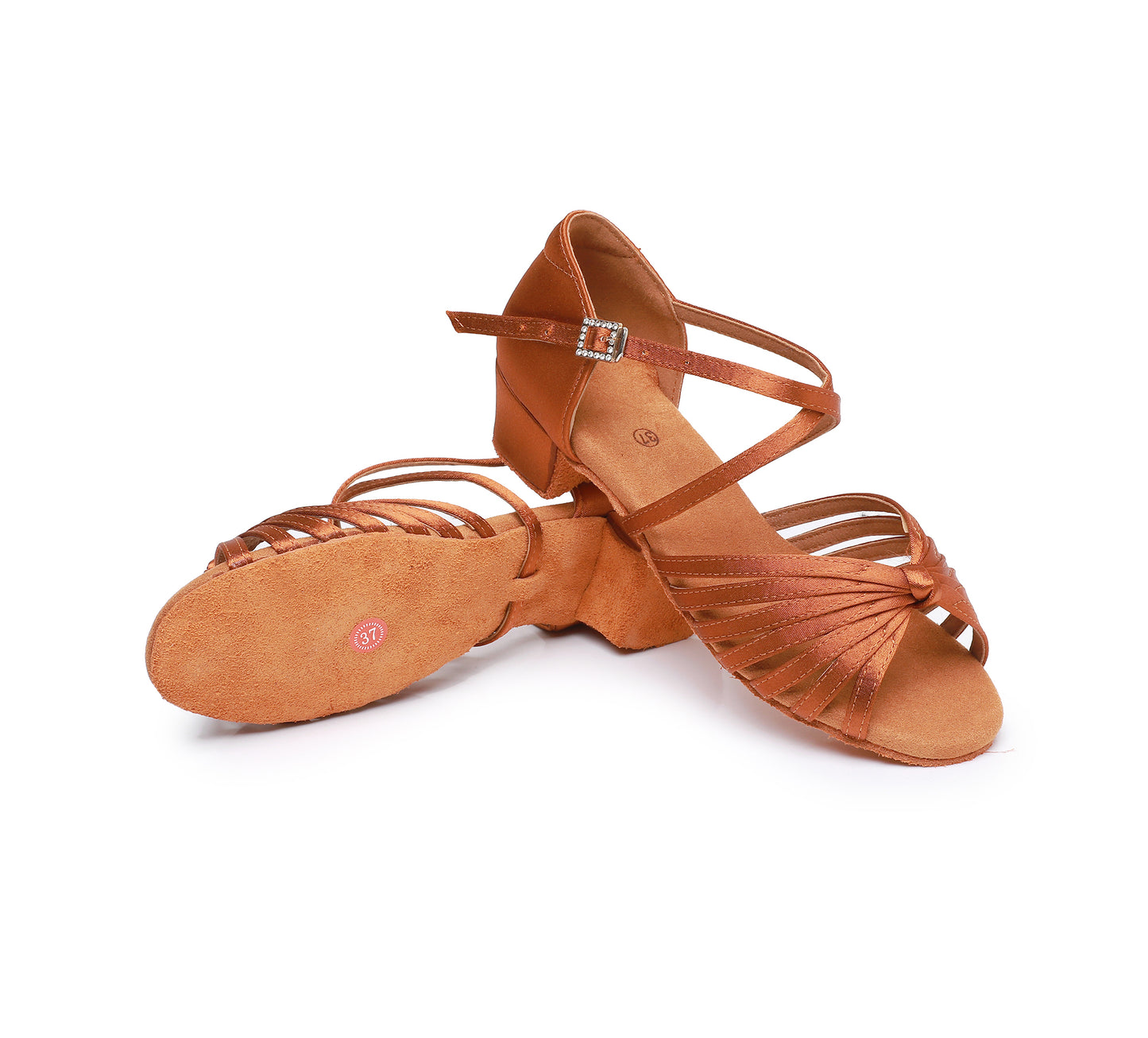 Girl's Satin Open Toe Latin Dance Shoes Salsa Tango Ballroom Practice Performance Model C13D