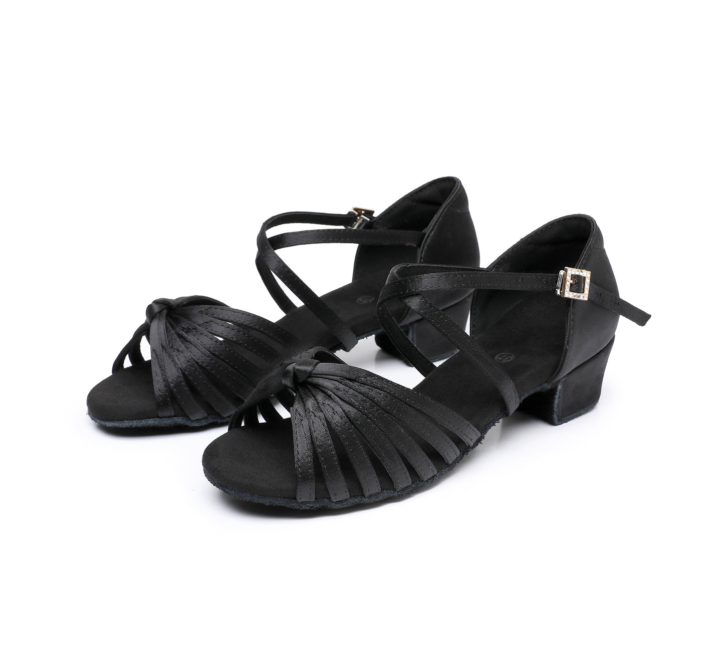 Girl's Satin Open Toe Latin Dance Shoes Salsa Tango Ballroom Practice Performance Model C13D