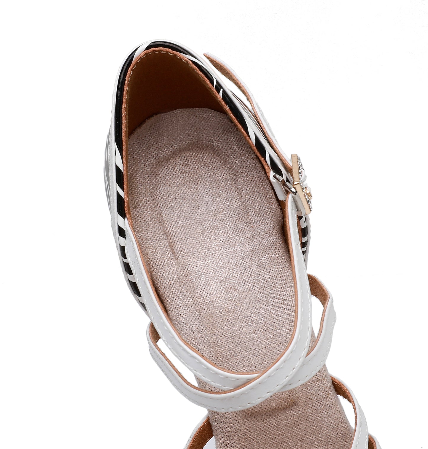 Professional Women’s Latin Dance Shoes – Contrast Design & Suede Sole (Model A15D)