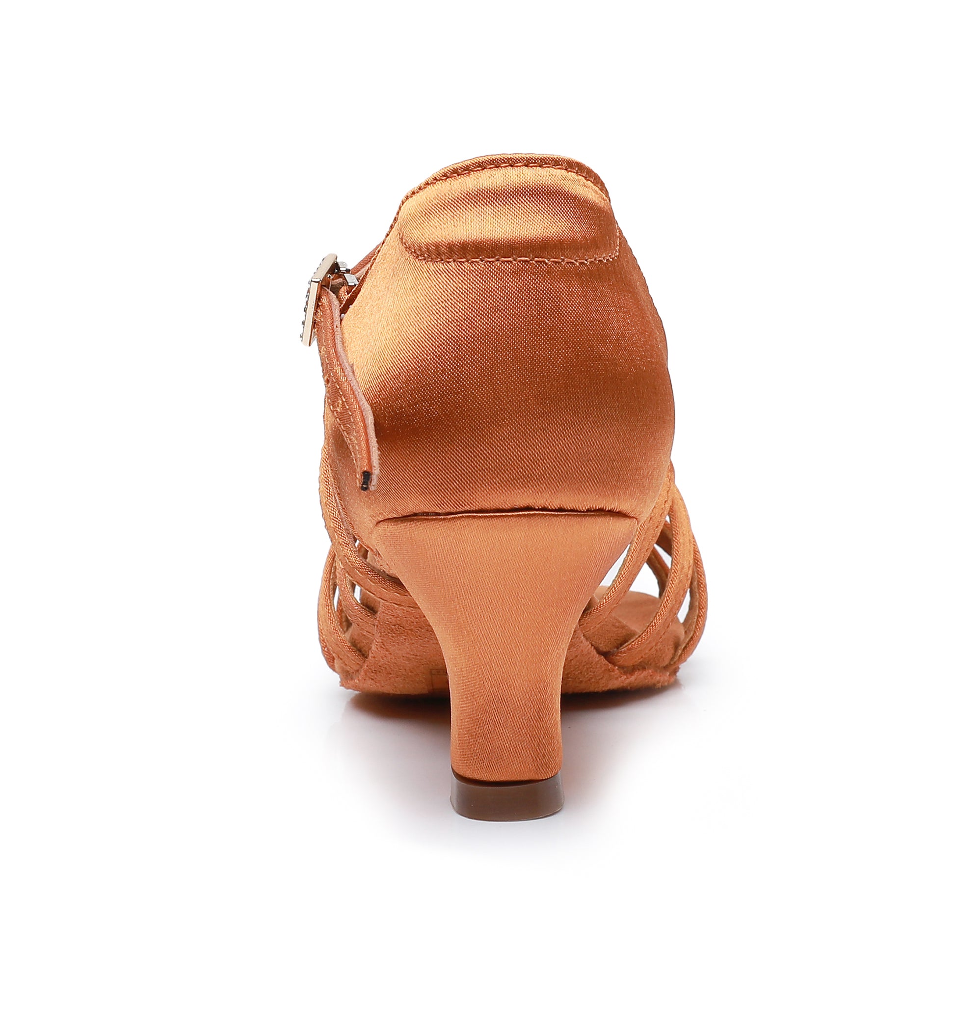 Heel detail of women’s Latin dance shoes designed for balance and support