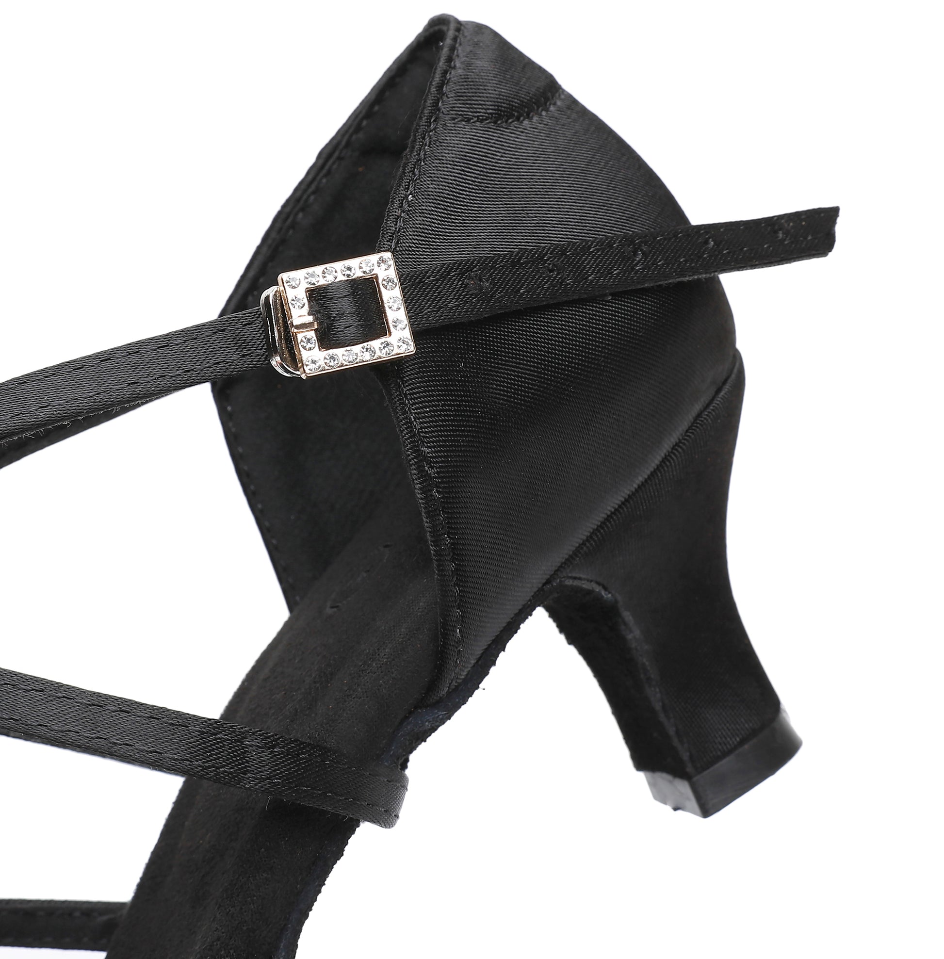 Secure strap and upper detail on women’s Latin dance shoes
