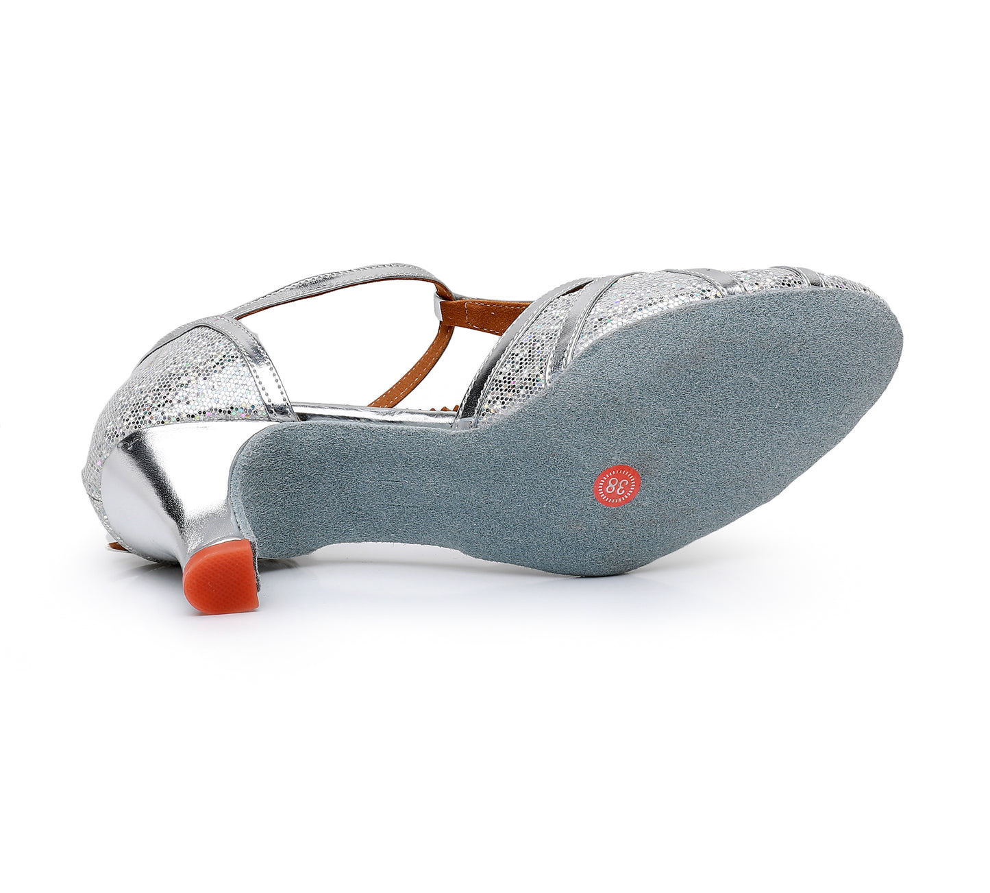 Women's T-Strap Latin Dance Shoes Closed Toe Salsa Tango Cha-cha Ballroom Performence Dancing Shoes Model A23D
