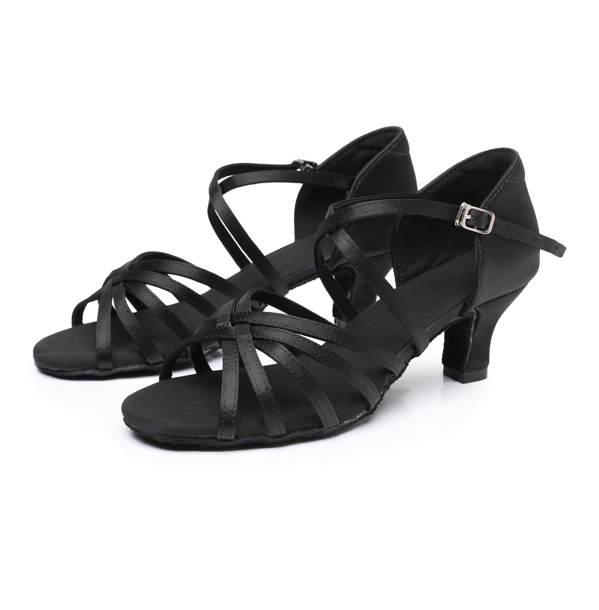 Elegant Satin Ballroom Dance Shoes, Multiple Colors Available for Stage & Practice