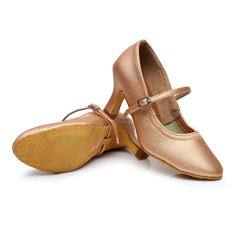 Women's Leather Latin Dancing Shoes Tango Waltz Samba Salsa Rumba A42D