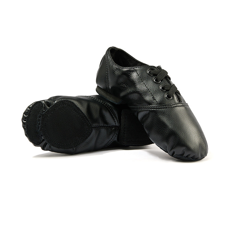 PU leather jazz dance shoes for kids and adults