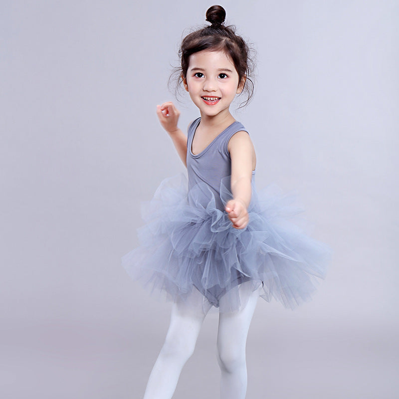Girls Sleeveless Ballet Tutu Dress, 6 Color Layered Tulle Dance Leotard for Toddler Kids BAL-SK-SS01