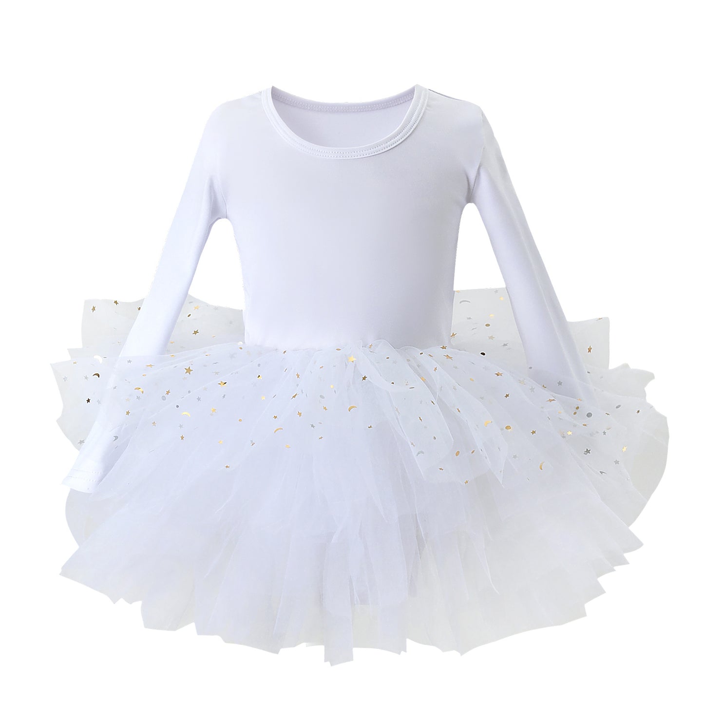 Toddler Girls Long Sleeve Ballet Dance Tutu, Sparkly Tulle Skirt, Ideal for Ballet Training & Stage Performance
