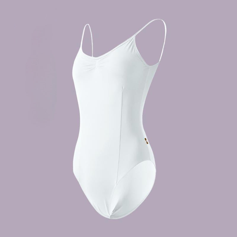 White backless ballet leotard, breathable dance unitard for adult dancers, suitable for ballet, yoga and gymnastics