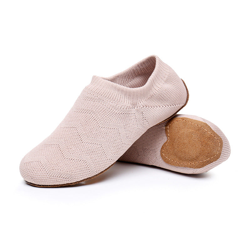Women's Knit Jazz Dance Shoes - Slip-On Split Sole Practice Shoes for Indoor & Outdoor JZ-M-07
