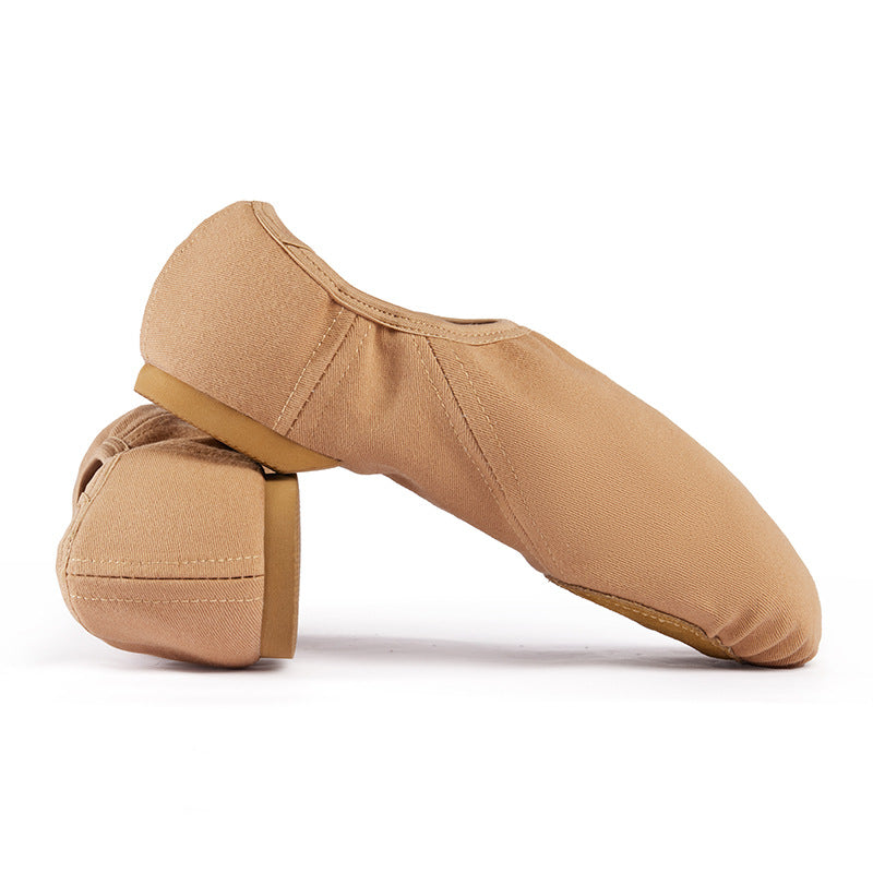Stretch Canvas Jazz Dance Shoes for Women - 1" Low Heel, No-Tie Slip-On, Soft Sole Ballet/Contemporary Practice Shoes  JZ-M-06