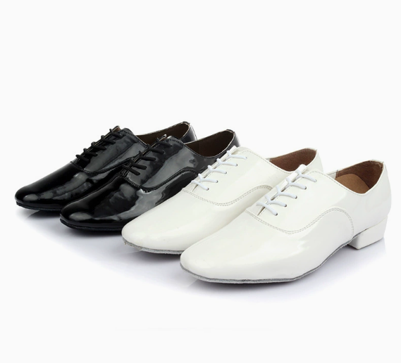 Men's Glossy Modern Dance Shoes, Professional Latin & Ballroom Dance Shoes Indoor Soft-Soled Model M02