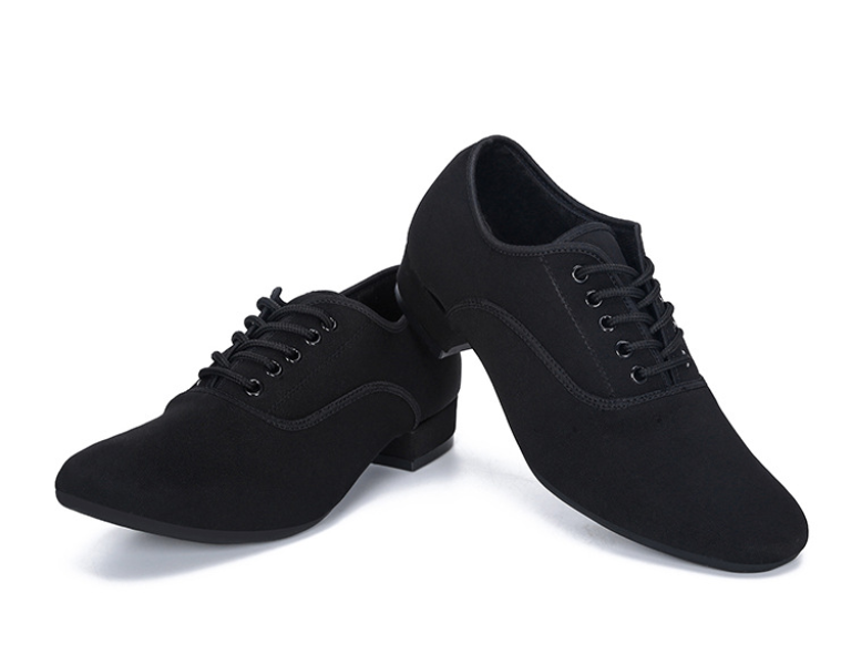 Professional Men's Ballroom Dance Shoes with Stable Low Heel, Breathable Upper