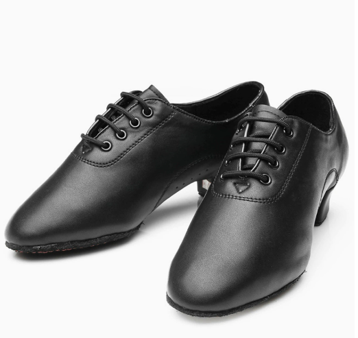 Men's ballroom practice shoes with suede sole and breathable design