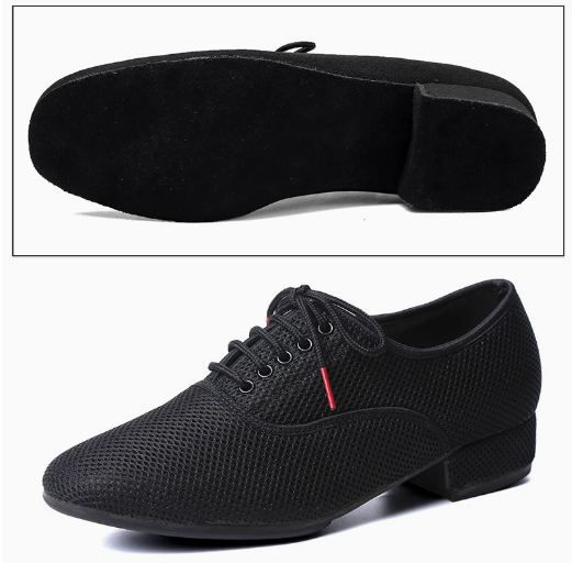 Men's suede sole Latin dance shoes, shock-absorbing quiet sole for indoor smooth floors