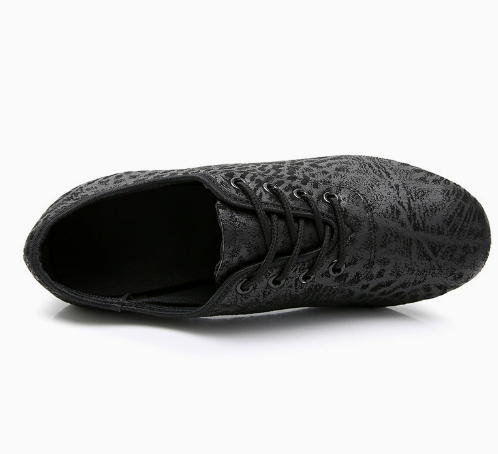 Classic black Latin dance shoes for stage performance