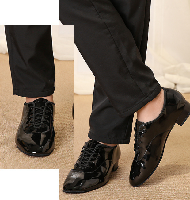 Men's square dance shoes with non-slip suede sole