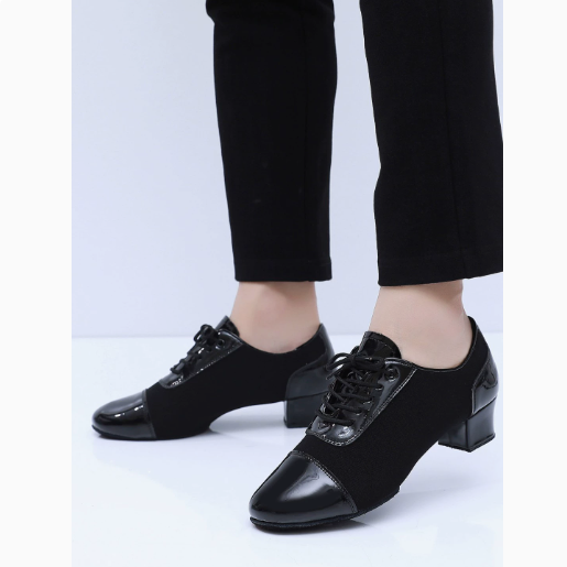 Lace-up soft sole anti-slip men's ballroom dance practice shoes