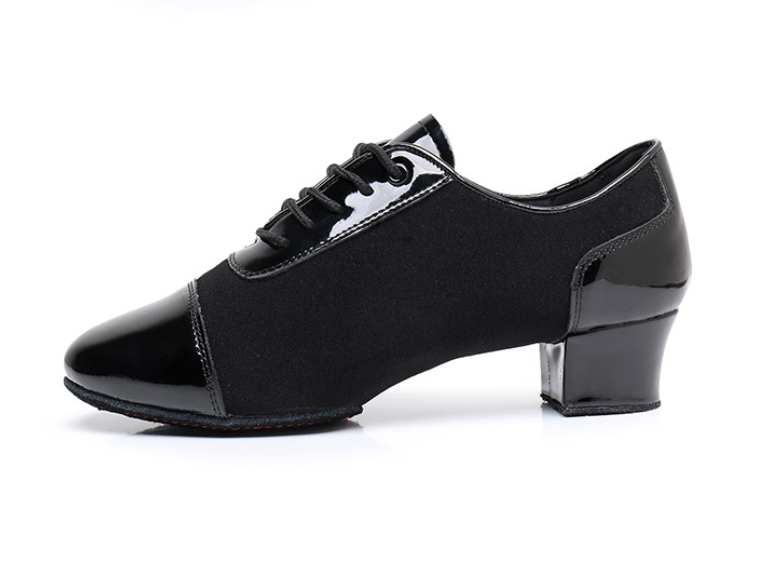 Men's black professional Latin dance shoes