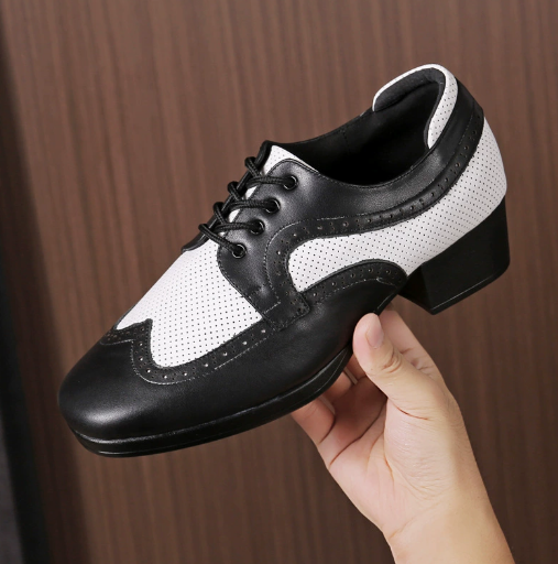 Men's Genuine Leather Ballroom Dance Shoes for Spring Autumn Outdoor Latin Social Dance Shoes Model M13