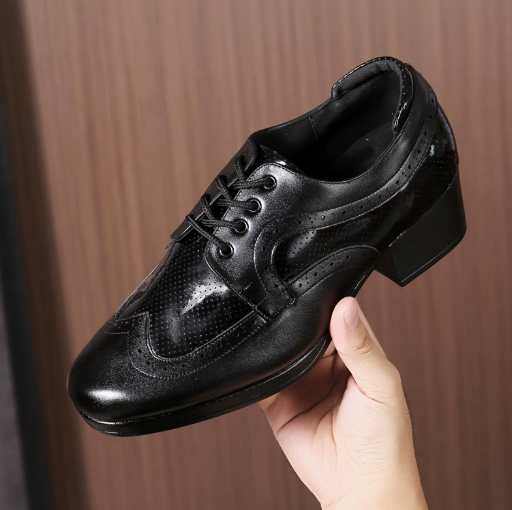 Men's Genuine Leather Ballroom Dance Shoes for Spring Autumn Outdoor Latin Social Dance Shoes Model M13