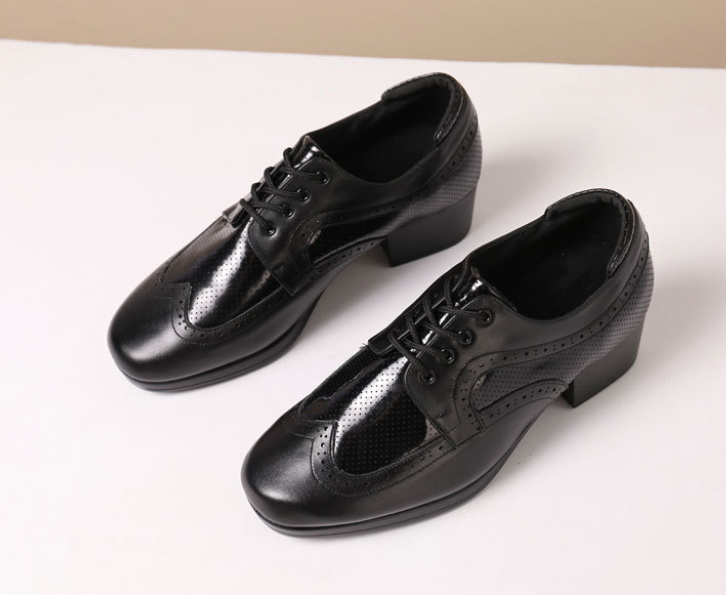 Men's Genuine Leather Ballroom Dance Shoes for Spring Autumn Outdoor Latin Social Dance Shoes Model M13