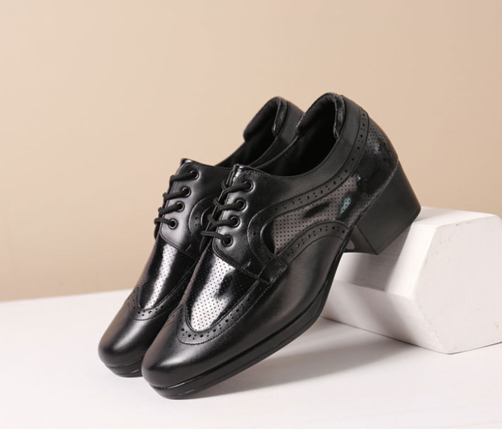 Men's Genuine Leather Ballroom Dance Shoes for Spring Autumn Outdoor Latin Social Dance Shoes Model M13