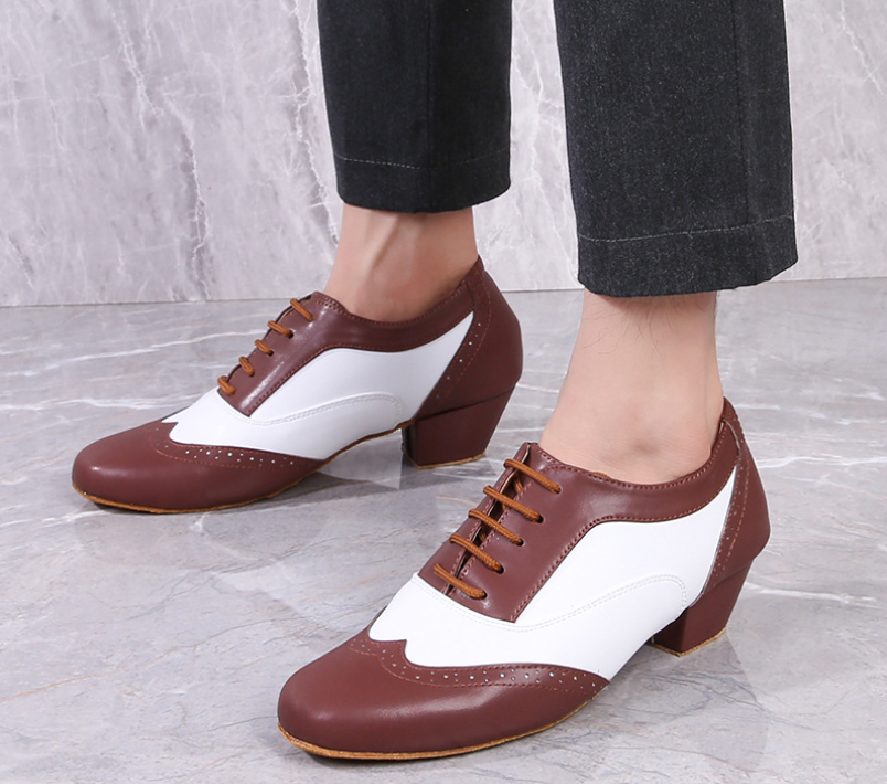Men's Standard Modern Dance Shoes Adults Soft-Sole Ballroom Latin Shoes for Indoor & Outdoor 4.5cm Heel Model M18