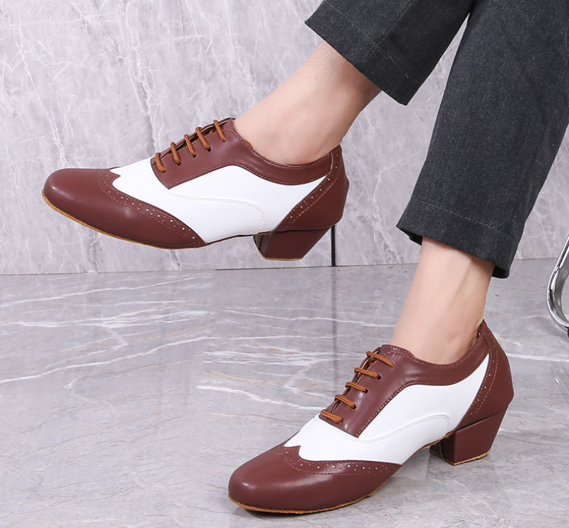Men's Standard Modern Dance Shoes Adults Soft-Sole Ballroom Latin Shoes for Indoor & Outdoor 4.5cm Heel Model M18