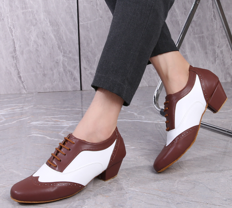 Men's Standard Modern Dance Shoes Adults Soft-Sole Ballroom Latin Shoes for Indoor & Outdoor 4.5cm Heel Model M18