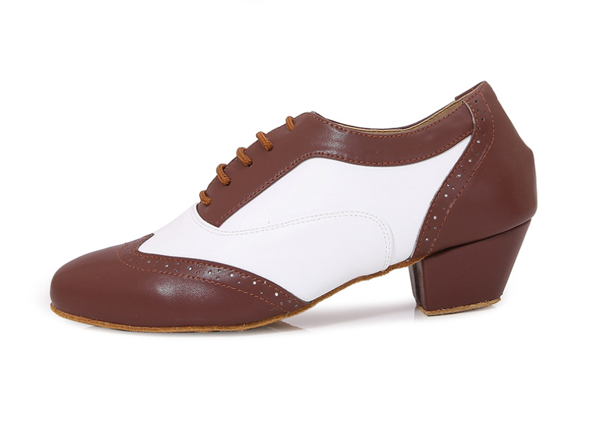 Men's dance shoes with microfiber leather upper and soft sole