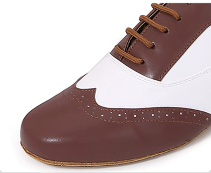 Men's dance shoes with indoor suede sole and outdoor rubber sole
