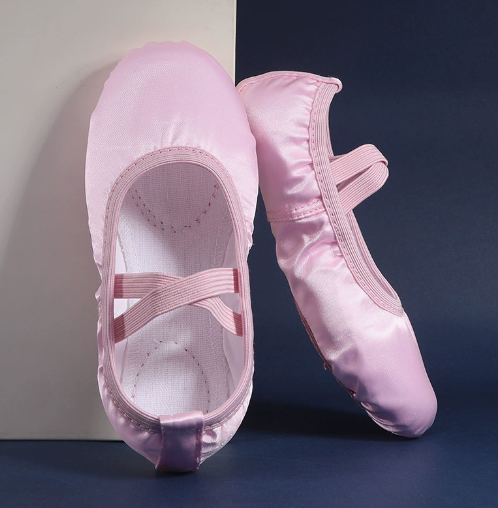 Multi-color satin ballet dance training shoes 
