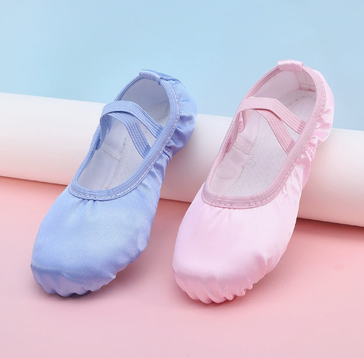 Non-slip soft sole cross-strap ballet shoes for performance & exam