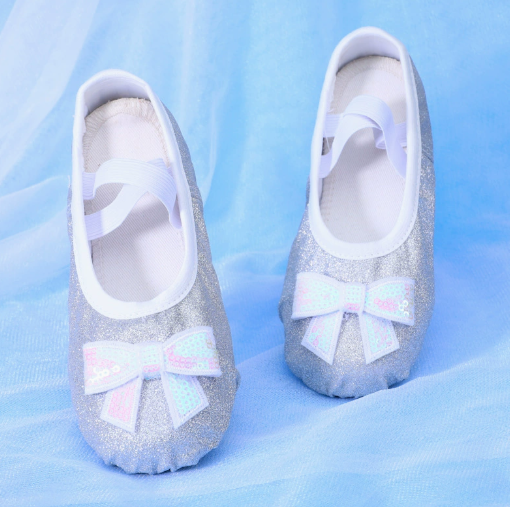 Kids Sequin Ballet Dance Shoes Girls Soft Sole Ballet Practice Performance Slippers Model B05