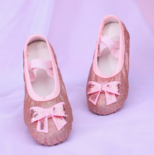Kids Sequin Ballet Dance Shoes Girls Soft Sole Ballet Practice Performance Slippers Model B05